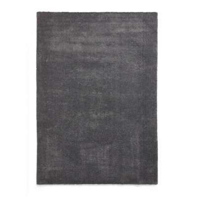 Charcoal Plain Shaggy RugStain-Resistant RugEasy To Clean Rug For BedroomLiving Room& Dining Room-160Cm X 230Cm from B&Q