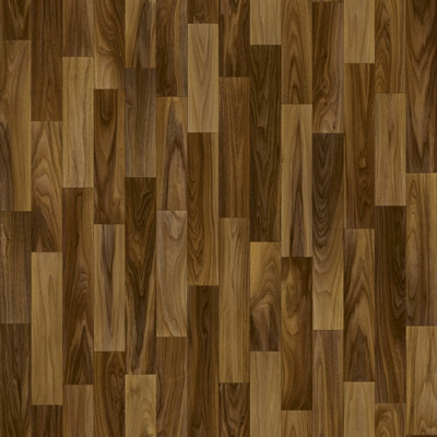 B&Q Modern Wood Effect Anti-Slip Vinyl Flooring For Home, Shops, Offices, 2.8Mm Thick Vinyl Sheet-3M(9'9") X 3M(9'9")-9M² Brown
