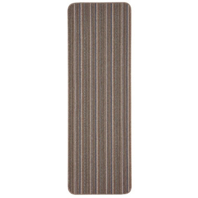 Grey Brown Blue Modern Striped Stain-Resistant Mat For Living RoomUtility RoomDining Room & Kitchen -67Cm X 200Cm (Runner) from B&Q