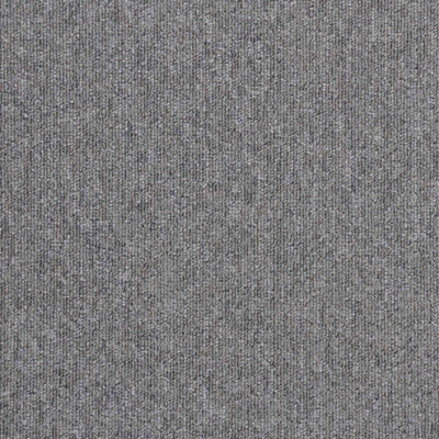 B&Q Vital Carpet Tiles 8302 Contract Carpet Tiles For Domestic & Commercial Use, 20 Tiles Per Pack Light/Grey