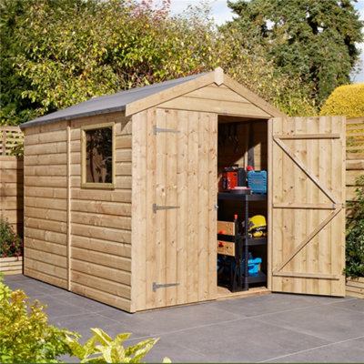 Cheshire 8 X 6 Shiplap Apex Shed Double Door With One Window