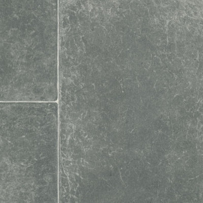  - Grey Stone Effect Vinyl Flooring For KitchenBathroom & Living Room2.0mm Thick Vinyl Sheet-5M(16'4") X 4M(13'1")-20M²