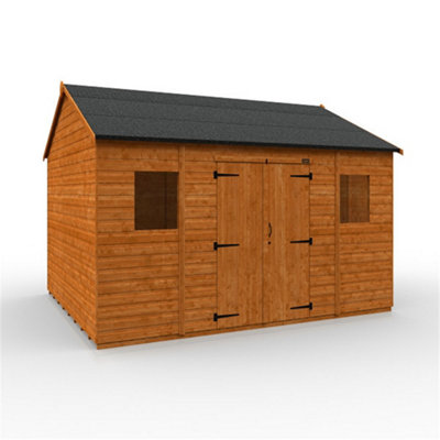 12Ft X 10Ft (3550mm X 2950mm) Horsforth Shiplap Apex Workman Shed With 2 Window (12mm Tongue And Groove Floor And Roof)