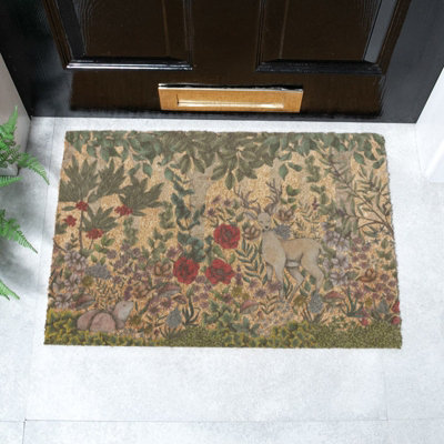 Artsy Doormats Enchanted Forest X Celia Battaini Doormat (60 X 40Cm) from B&Q