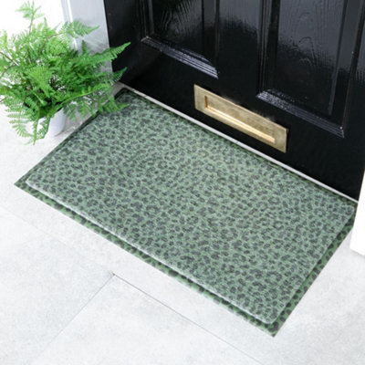 Native Natural Green Leopard Doormat (70 X 40Cm) from B&Q