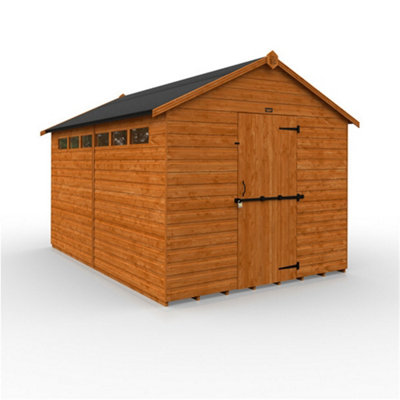 12Ft X 8Ft (3550mm X 2350mm) Horsforth Shiplap Security Apex Shed With 6 Windows (12mm Tongue And Groove Floor And Roof)