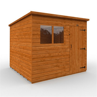 8Ft X 8Ft (2350mm X 2350mm) Horsforth Shiplap Pent Shed With 2 Windows (12mm Tongue And Groove Floor And Roof)