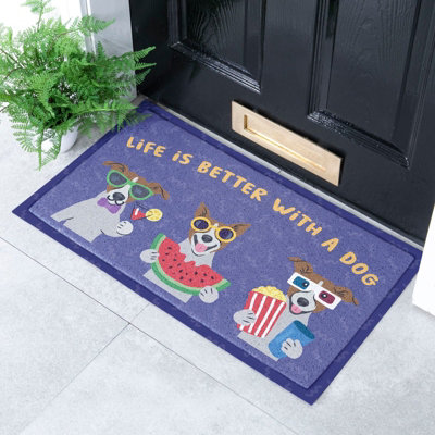 Native Natural Life Is Better With A Dog Doormat (70 X 40Cm) from B&Q