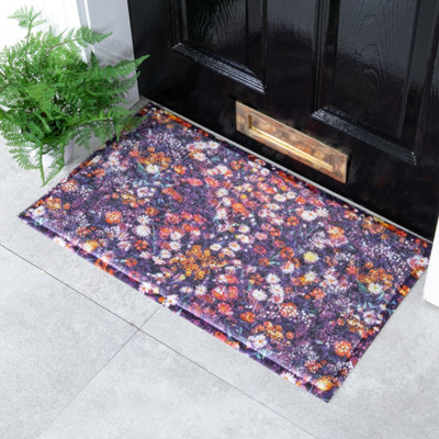 Native Natural Wild Flower Pattern Doormat (70 X 40Cm) from B&Q