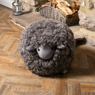 Native Natural Shearling Lamby Ball Childrens Stool from B&Q