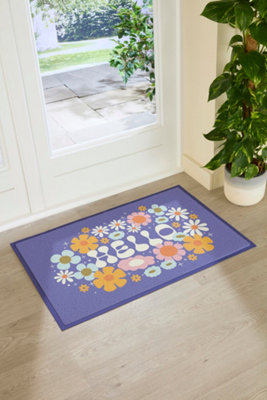 Artsy Doormats Elizabeth Olwen Hello Floral Indoor/outdoor Doormat (90X60Cm) from B&Q