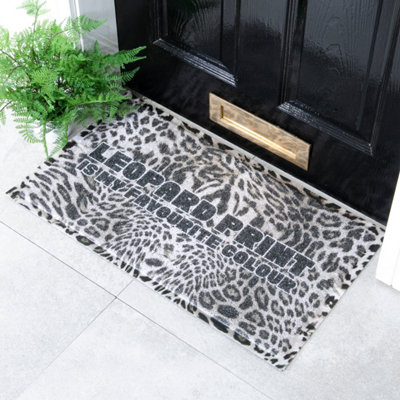 Native Natural Grey Leopard Print Doormat (70 X 40Cm) from B&Q