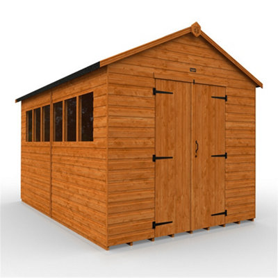 12Ft X 8Ft (3550mm X 2350mm) Horsforth Shiplap Heavyweight Xl Workshop Shed With 6 Window (12mm Tongue And Groove Floor And Roof)