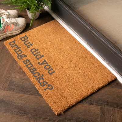 Artsy Doormats Grey But Did You Bring Snacks Doormat from B&Q