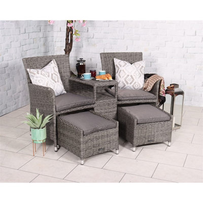 Clifton Companion Garden Set With Pull-Out Footstools Including Cushions