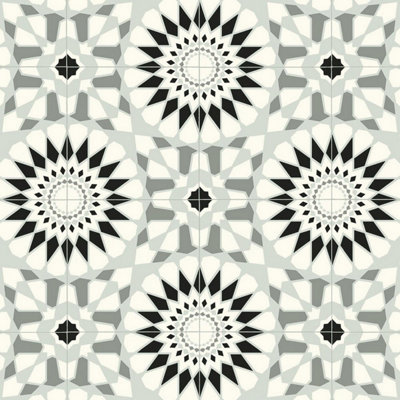 B&Q & Designer Effect Anti-Slip Vinyl Flooring For Home, Shops, Offices, 2.8Mm Pile Vinyl Sheet-1M(3'3") X 3M(9'9")-3M² Black/White