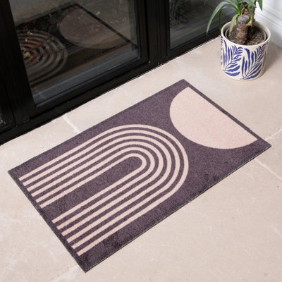 Artsy Doormats Brown Abstract Indoor Washable Doormat from B&Q