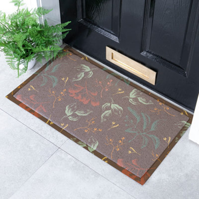 Artsy Doormats Sketch Autumn Leaves Indoor Outdoor Doormat (70 X 40Cm) from B&Q
