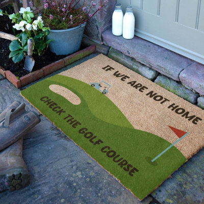 Artsy Doormats Check The Golf Course Doormat (90 X 60Cm) from B&Q