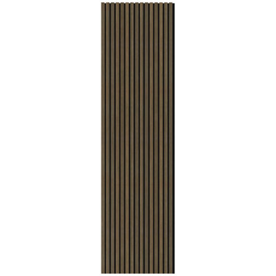 Wall Panels Uk Smoked Oak Premium Flame Retardant  Acoustic Slat Wall Panel ( 2 Pack ) from B&Q