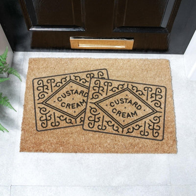 Artsy Doormats Two Custard Creams Coir Doormat (60X40Cm) from B&Q
