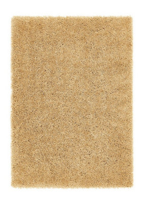 Ochre Polyester RugModern Shaggy Rug With 50mm ThickHandmade RugOchre Rug For Bedroom& Diningroom-67 X 200Cm (Runner) from B&Q