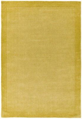 B&Q Modern Rug, Plain Rug, Wool Rug For Bedroom, Handmade Livingroom Rug, Easy To Clean Diningroom Rug-120Cm X 170Cm Yellow