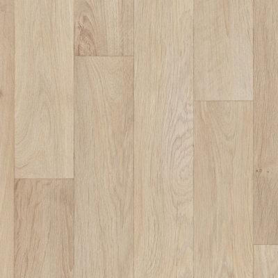  - Light Brown Wood Effect Vinyl Flooring For LivingroomKitchen2.8mm Thick Cushion Backed Vinyl Sheet-6M(19'8") X 2M(6'6")-12M²