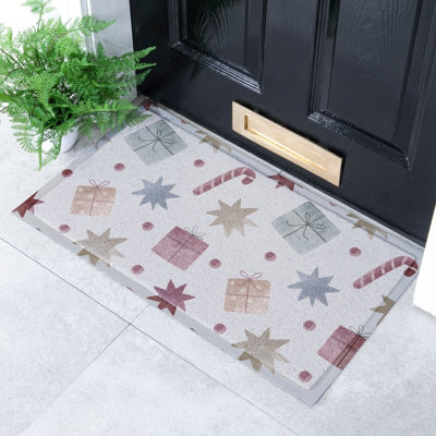 B&Q -  Presents Pattern Outdoor Doormat 70 X 40Cm