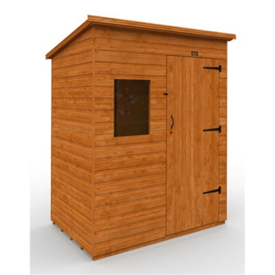 6Ft X 4Ft (1750mm X 1150mm) Horsforth Deluxe Shiplap Pent Shed With 1 Window (12mm Tongue And Groove Floor And Roof)