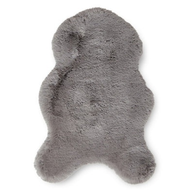 Sheepskin Grey Plain Shaggy Rug50mm Thickness Modern RugLuxurious Rug For Living Room& Dining Room-60Cm X 90Cm (Single) from B&Q