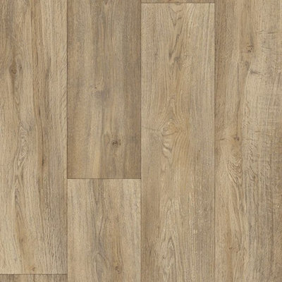  - Light Brown Wood Effect Vinyl Flooring For LivingroomKitchen2mm Thick Cushion Backed Vinyl Sheet-7M(23') X 3M(9'9")-21M²