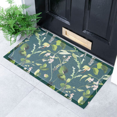 Artsy Doormats Watercolour Leaves Indoor Outdoor Doormat (70 X 40Cm) from B&Q