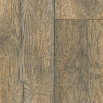  - Brown Modern Wood Effect Anti-Slip Vinyl Flooring For HomeShopsOffices2.0mm Thick Vinyl Sheet-3M(9'9") X 3M(9'9")-9M²