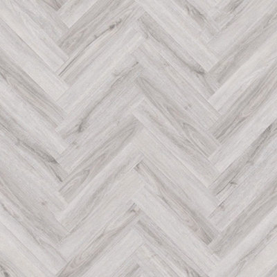 Pewter Wood Effect Glue Down Luxury Vinyl Tile-Herringbone(2.5mm Lvt)For Domestic & Commercial Use 1.38M²Per Pack from B&Q