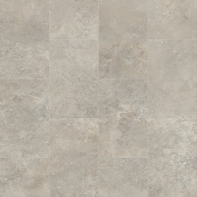 B&Q Modern Stone Effect Anti-Slip Vinyl Flooring For Kitchen, Bathroom, 2.5Mm Thick Vinyl Sheet-6M(19'8") X 4M(13'1")-24M² Grey