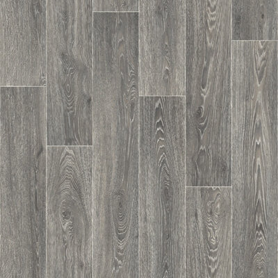 B&Q Wood Effect Flooring, Contract Commercial Heavy-Duty Vinyl Flooring With 2.0Mm Thickness-6M(19'8") X 4M(13'1")-24M² Grey