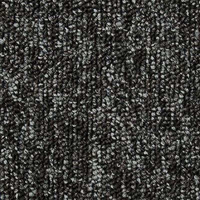 B&Q Latour 2 Dovedale Mid Loop Pile Contract Carpet Tiles For Domestic & Moderate Commercial Use Black