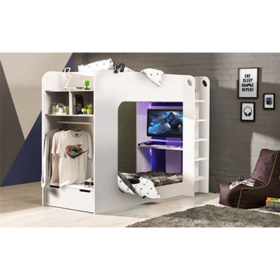 Ashfield White Gaming Heaven Bunk Bed 3Ft (90Cm) from B&Q