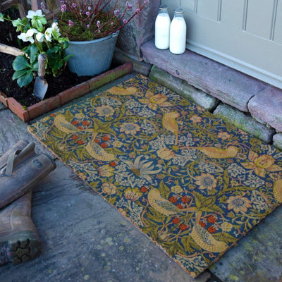 Artsy Doormats Strawberry Thief William Morris Doormat (90 X 60Cm) from B&Q