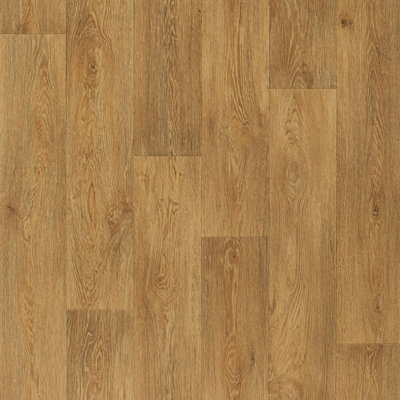  - Dark Beige Wood Effect Anti-Slip Vinyl Flooring For Living RoomHallwaysKitchen2.3mm Vinyl Sheet -7M(23') X 4M(13'1")-28M²