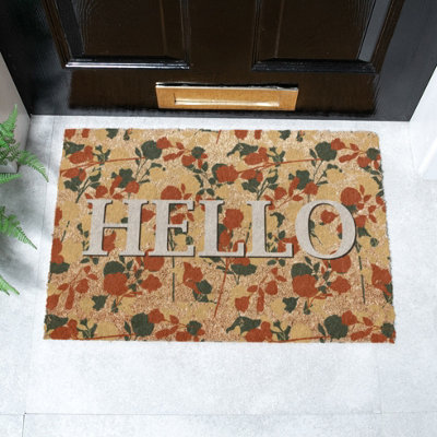 Artsy Doormats Hello Floral  Coir Doormat (60 X 40Cm) from B&Q