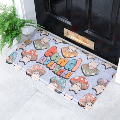 Native Natural Fungi Lives Here Doormat (70 X 40Cm) from B&Q