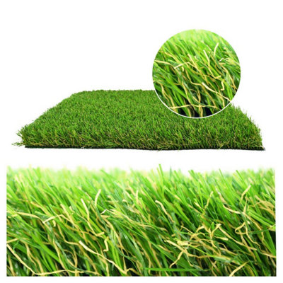  - Luxury Green 40mm Super Soft Outdoor Artificial GrassPerfect Grass For Kids & Pets-1M(3'3") X 4M(13'1")-4M²