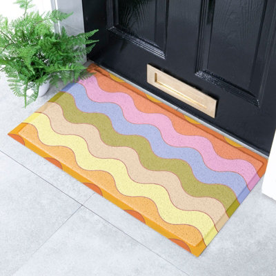 B&Q -  Elizabeth Olwen Wavey Lines Indoor/outdoor Doormat (70X40Cm)