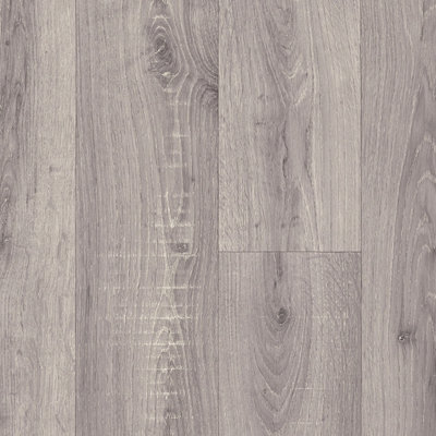 B&Q Modern Wood Effect Anti-Slip Vinyl Flooring For Home, Shops, Offices, 2.5Mm Thick Vinyl Sheet-2M(6'6") X 2M(6'6")-4M² Grey