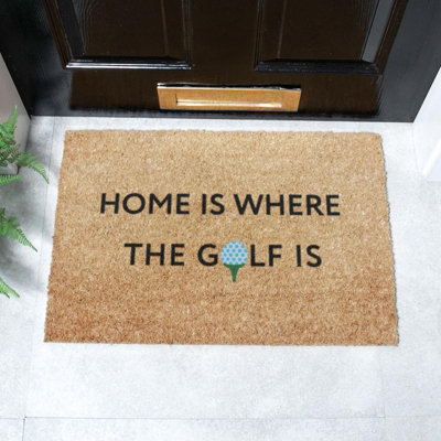 Artsy Doormats Home Is Where The Golf Is Doormat (60 X 40Cm) from B&Q