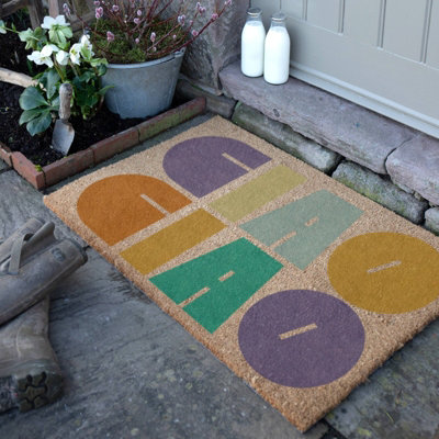 Artsy Doormats Elizabeth Olwen Ciao Ciao Coir Doormat (90X60Cm) from B&Q
