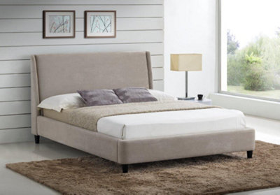 TL Beds Sand Finish Contemporary Styled Fabric Bed FrameDouble 4Ft 6" from B&Q