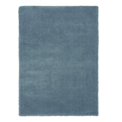 Plain Duck Egg RugShaggy Livingroom RugModern Stain-Resistant Diningroom Rug37mm Thick Duck Egg Rug-80Cm X 150Cm from B&Q